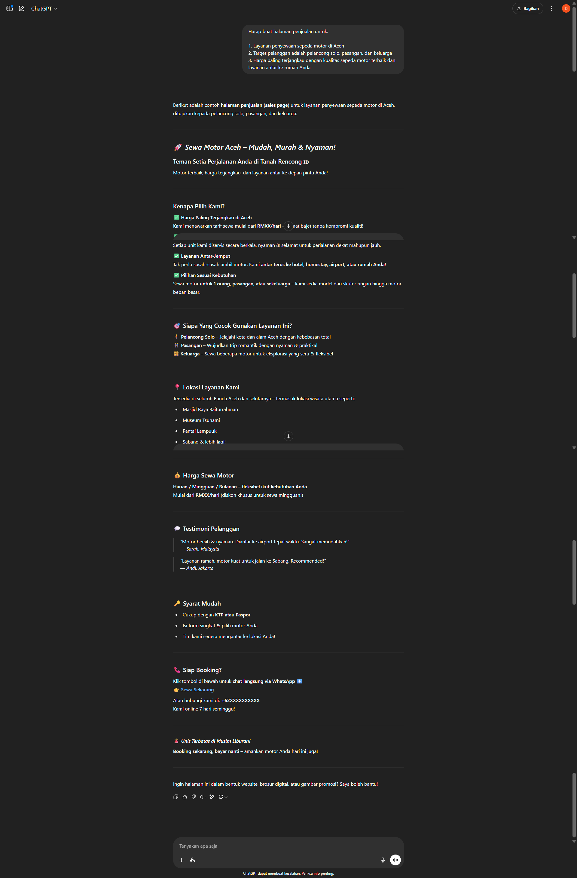 Alex - Sales Page Crafter ChatGPT output