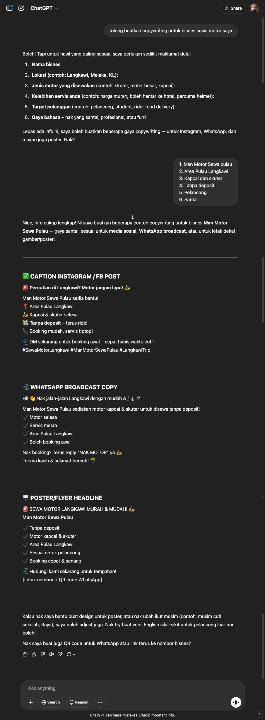 Aminah - Copywriter ChatGPT output
