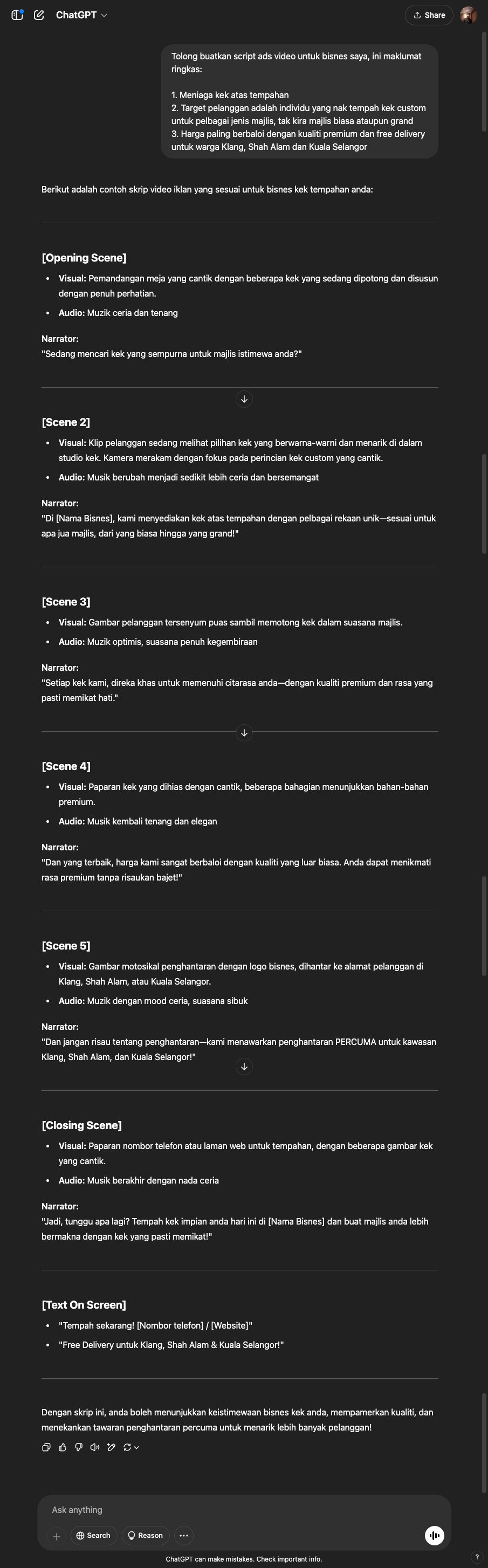 Haslam - Script Writer ChatGPT output