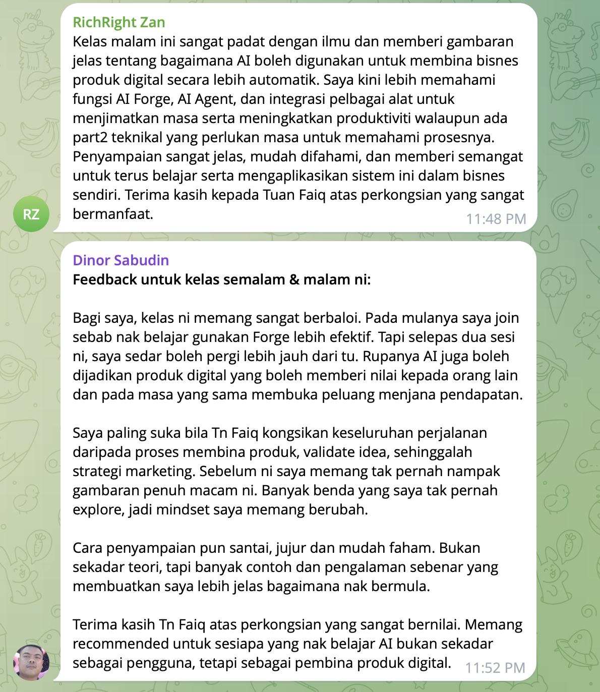 Review peserta selepas dua sesi kelas PandaiTech