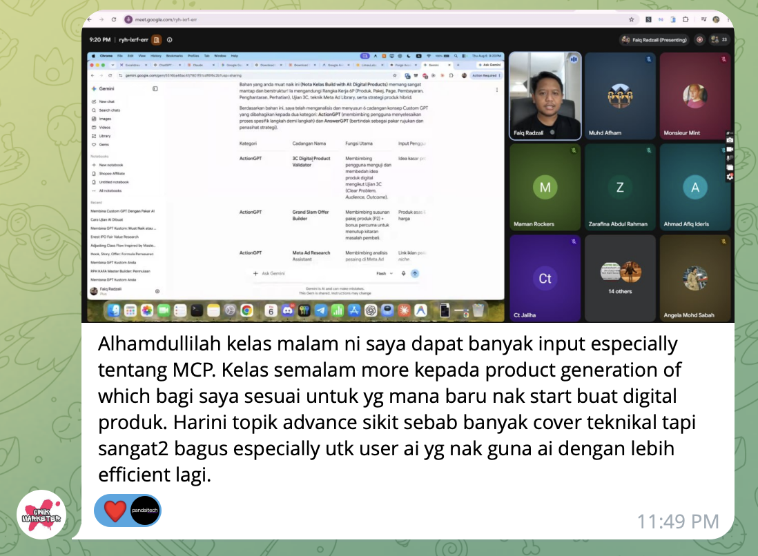Review peserta tentang topik MCP dan penggunaan AI dengan lebih efisien
