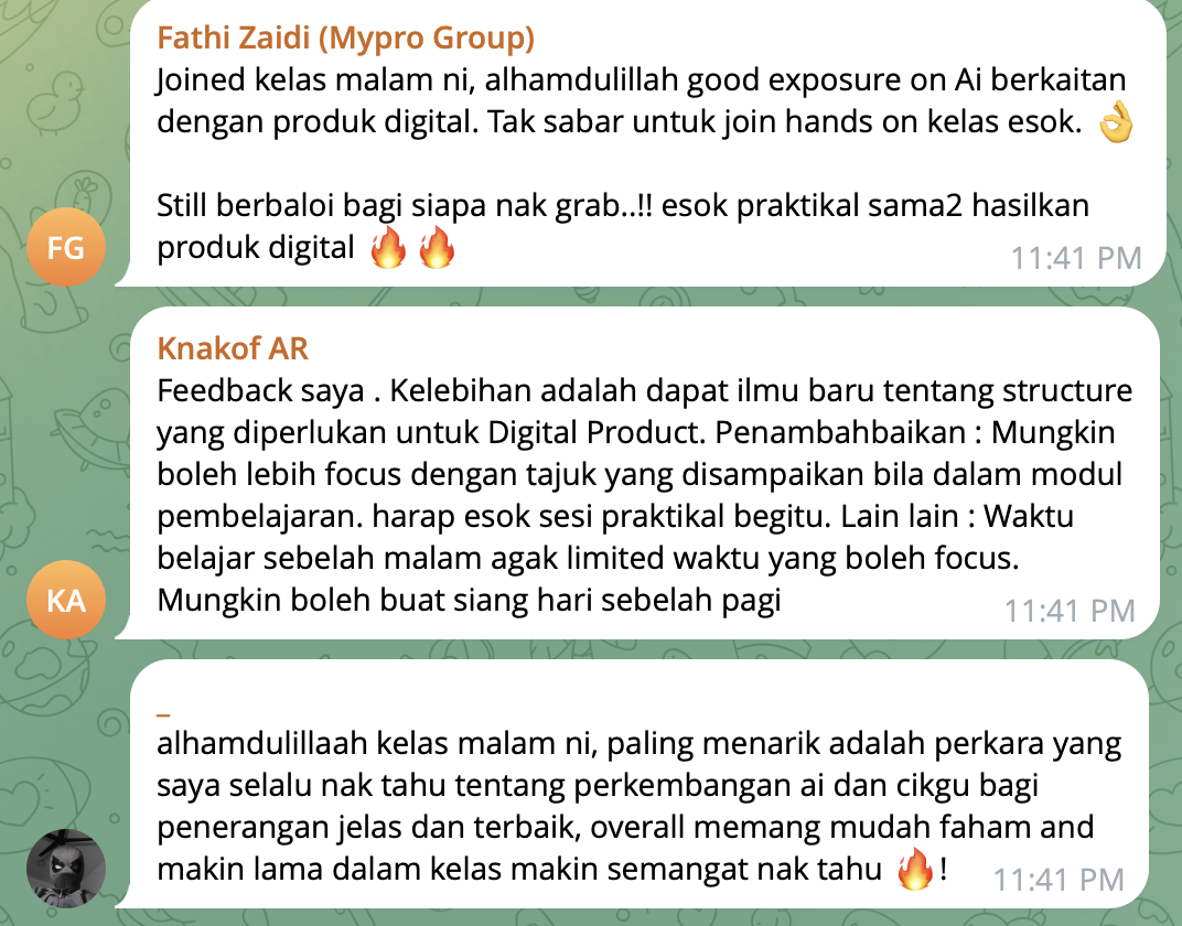 Maklum balas peserta yang menantikan sesi hands-on