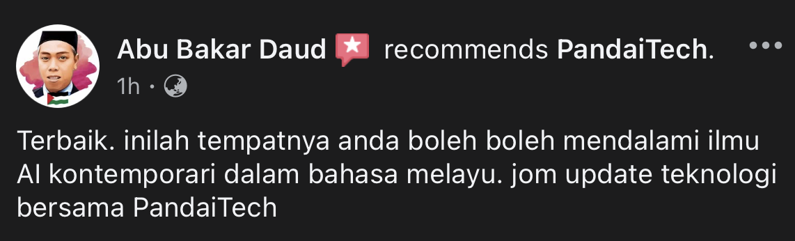 Abu Bakar Daud mengesyorkan PandaiTech
