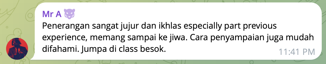 Review Mr A tentang penyampaian Faiq yang jujur dan mudah difahami